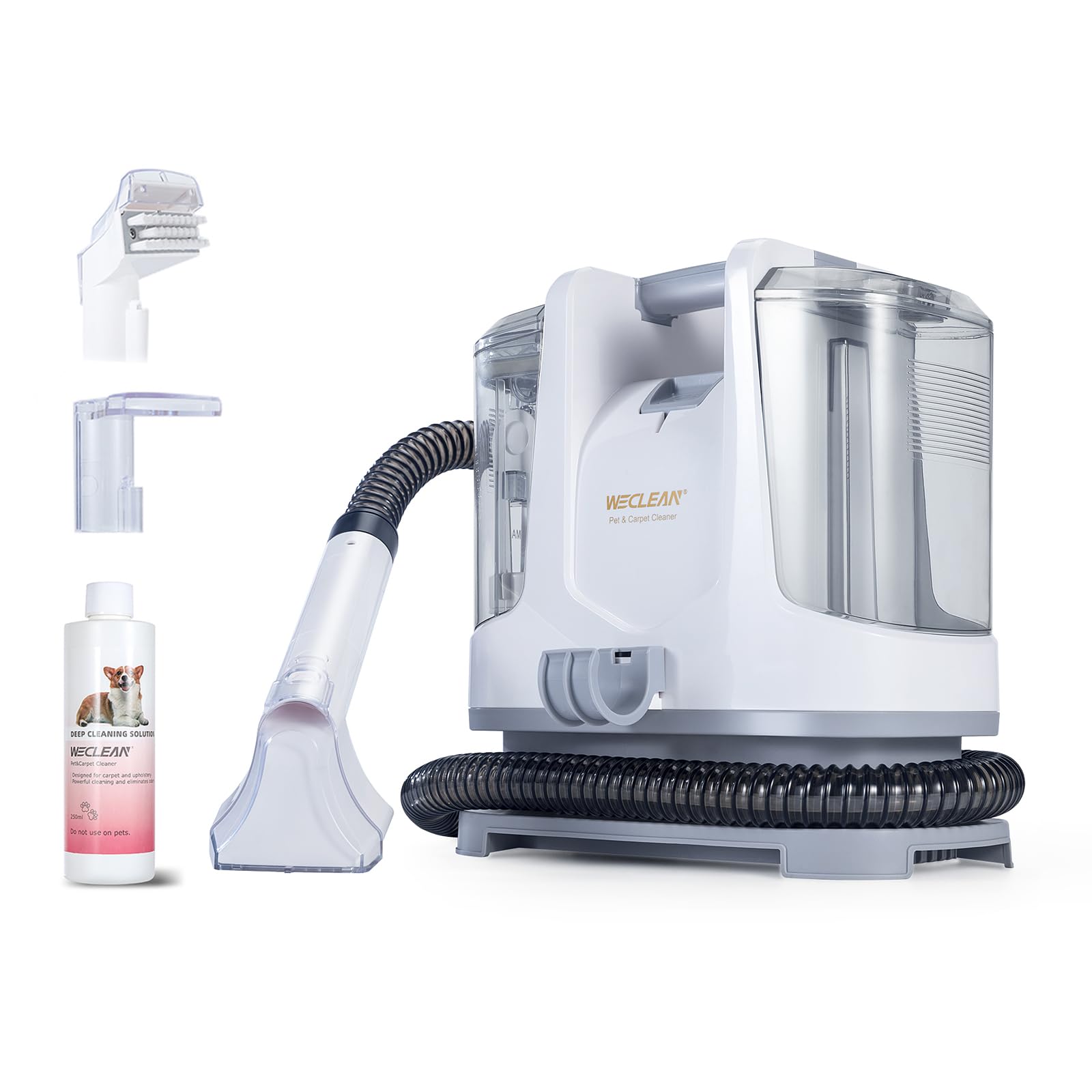 WECLEAN Nettoyeur Tapis Puissant 400W, Nettoyage Profond des Tapis, Moquettes et Taches Tenaces, Blanc