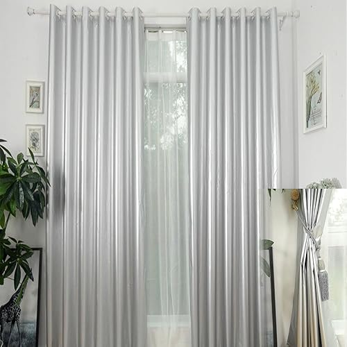 Miniatura 3 de Tela opaca para cortinas color negro y plateado, 100 % de sombreado, impermeable, ligera (6 yardas)