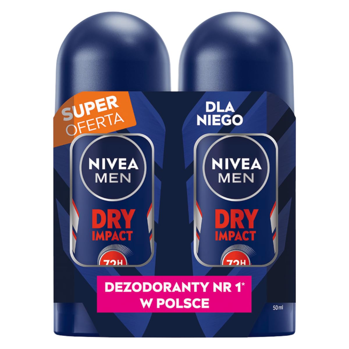 NIVEA MEN Dry Impact Antitranspirant in Kugel 72H, 2x50ml