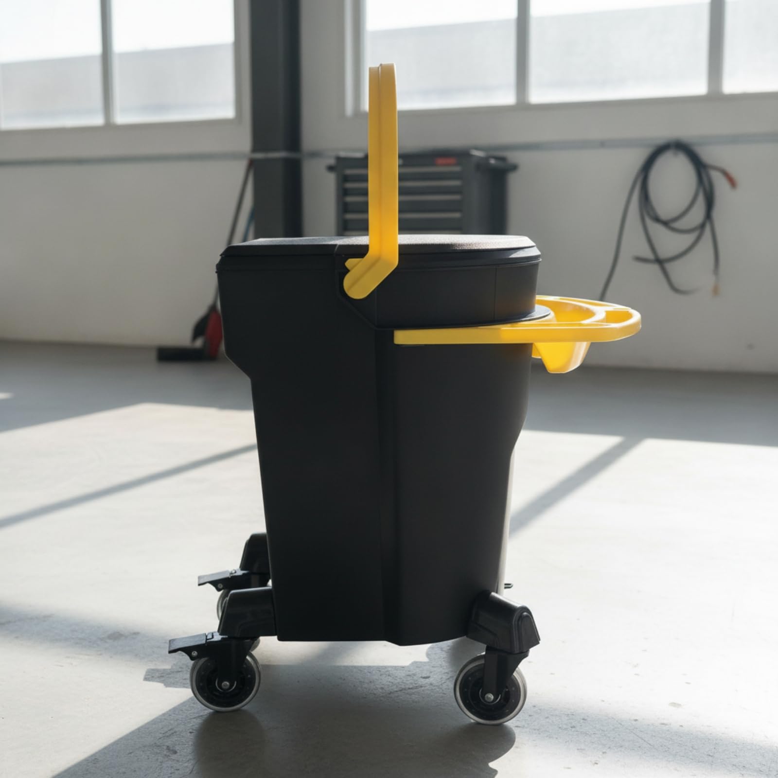 Cubo Lavado con Ruedas Multiuso Bal Limpieza con Ruedas Ahorra Espacio Cubeta Portátil para Automovilistas, Garaje