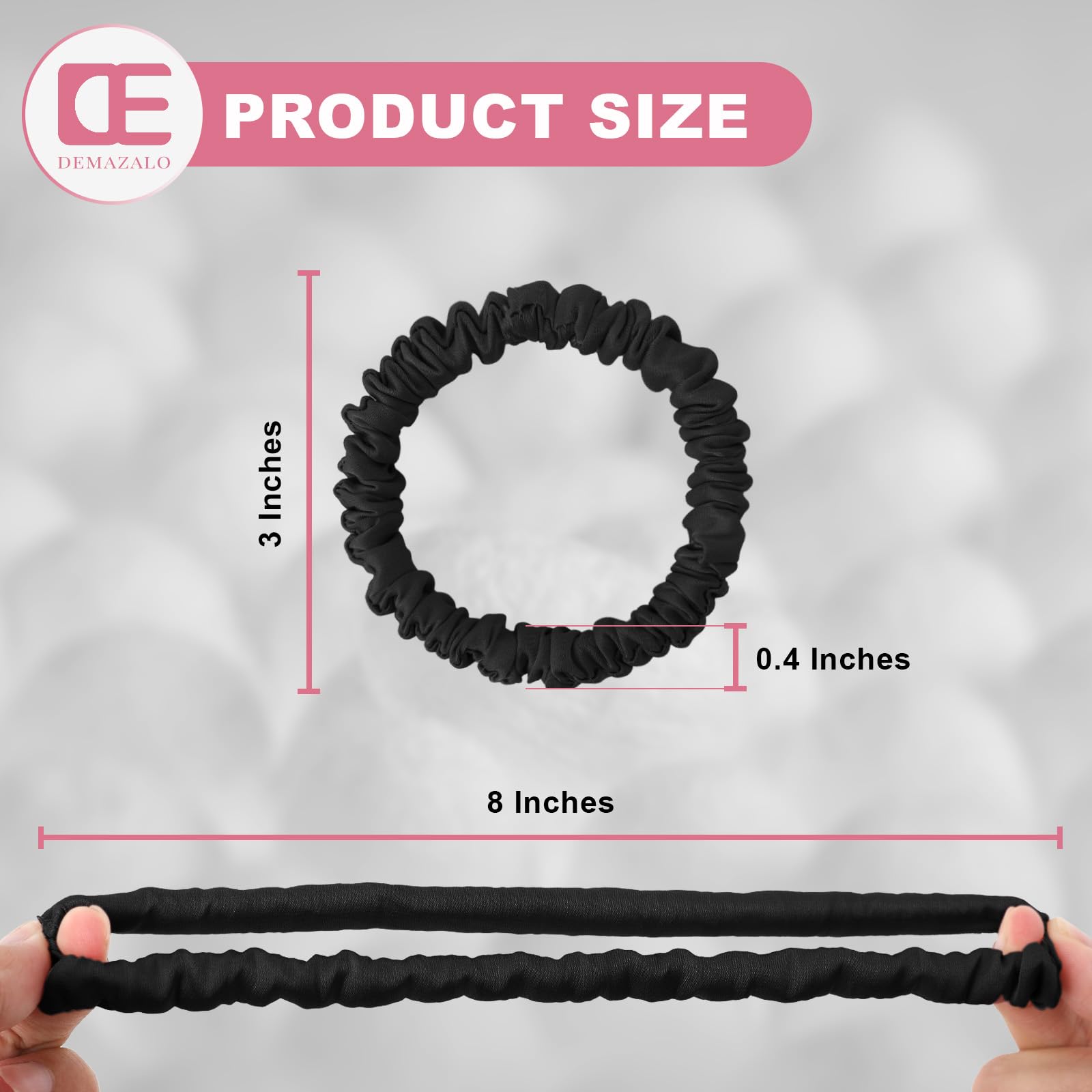 6 lazos de seda para el pelo, tamaño pequeño, 22 momme, 100 % seda de morera pura, para mujeres y niñas, coleteros delgados para dormir, sin daños (color 05)