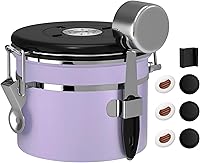 Vista 25 de ShanSon Recipiente hermético para café de acero inoxidable, recipiente de almacenamiento de granos de café con cuchara, recipiente de café