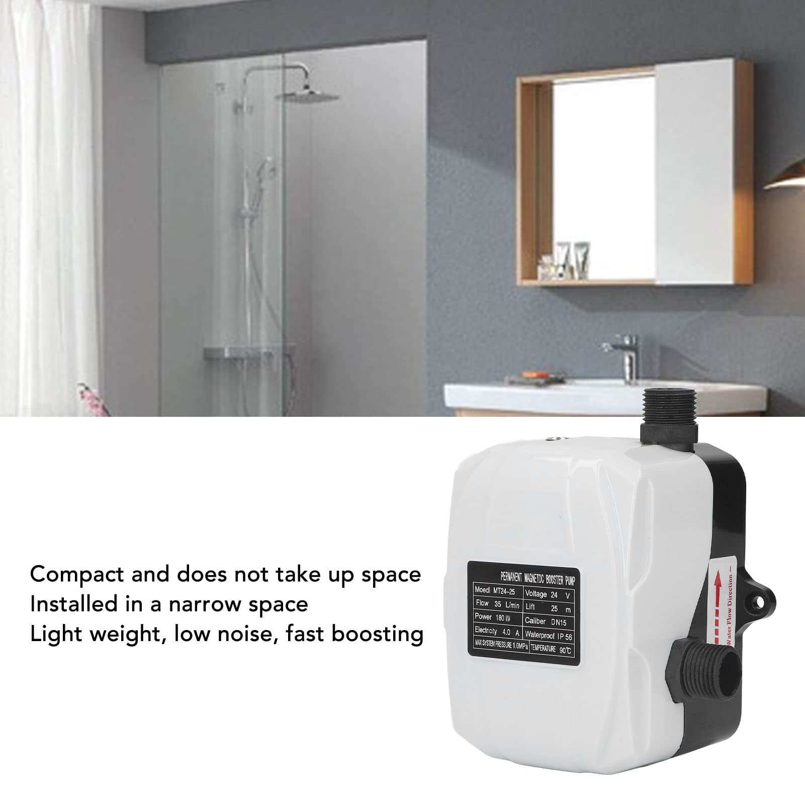 Pompe de Surpression de Jardin Auto-amorçante, 180W, pour Maison et Salle de Bain