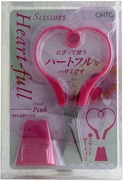 OHTO - Heart-Full Scissors - Vivid Pink W/Stand