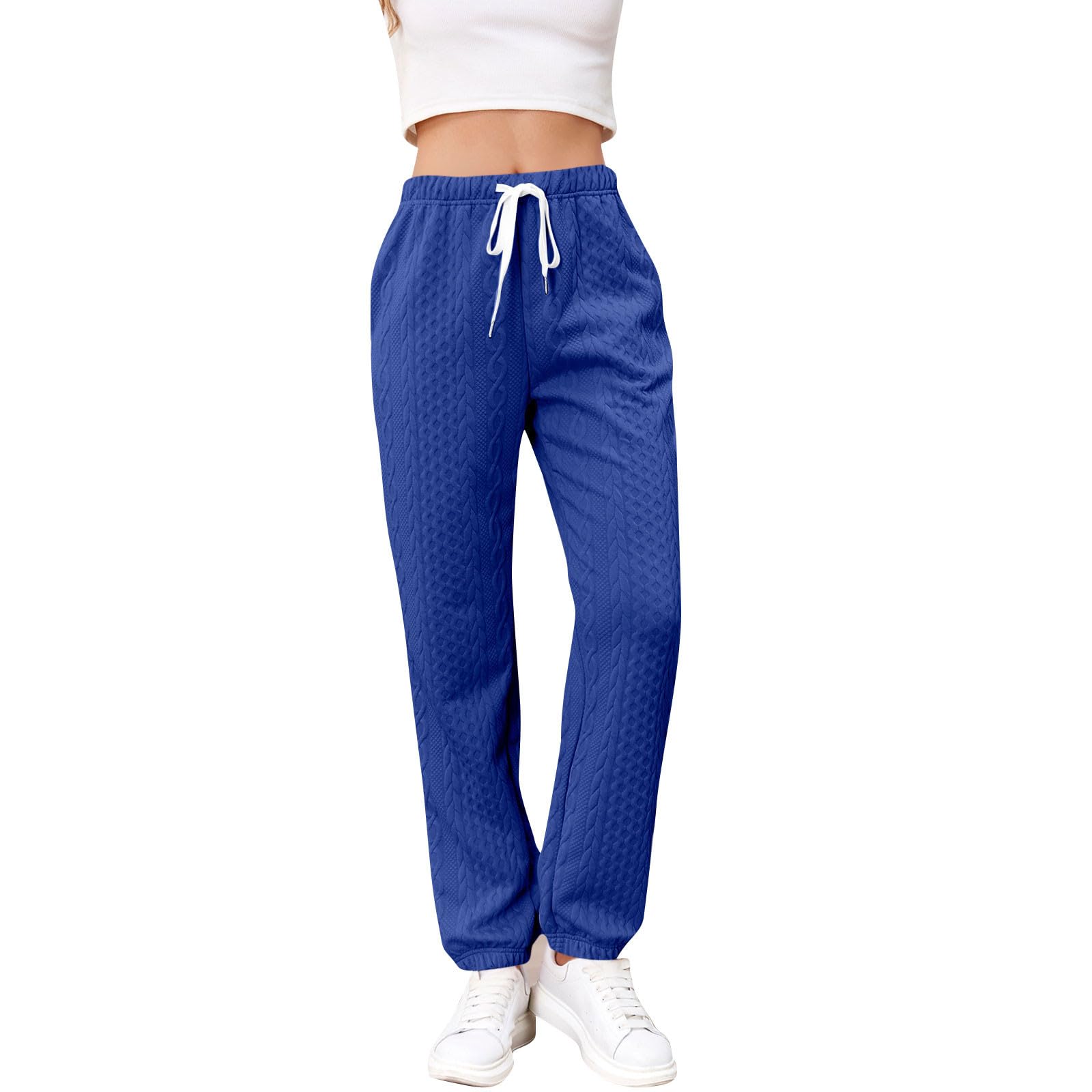 HAOLEIFleece Lounge Pants for Women UK Home Pjs Bottoms Comfy Soft Warm Fleece Long Pants Sleepwear Winter Plush Fluffy Pajama Pants Teddy Fur Loose Trousers Athletic Jogger Sweatpants Ladies
