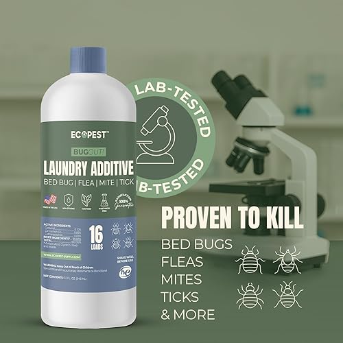 Miniatura 3 de BugOut! - Aditivo de lavandería  Refuerzo de detergente natural para tratamiento y prevención de chinches, ácaros, pulgas y garrapatas  Asesino a