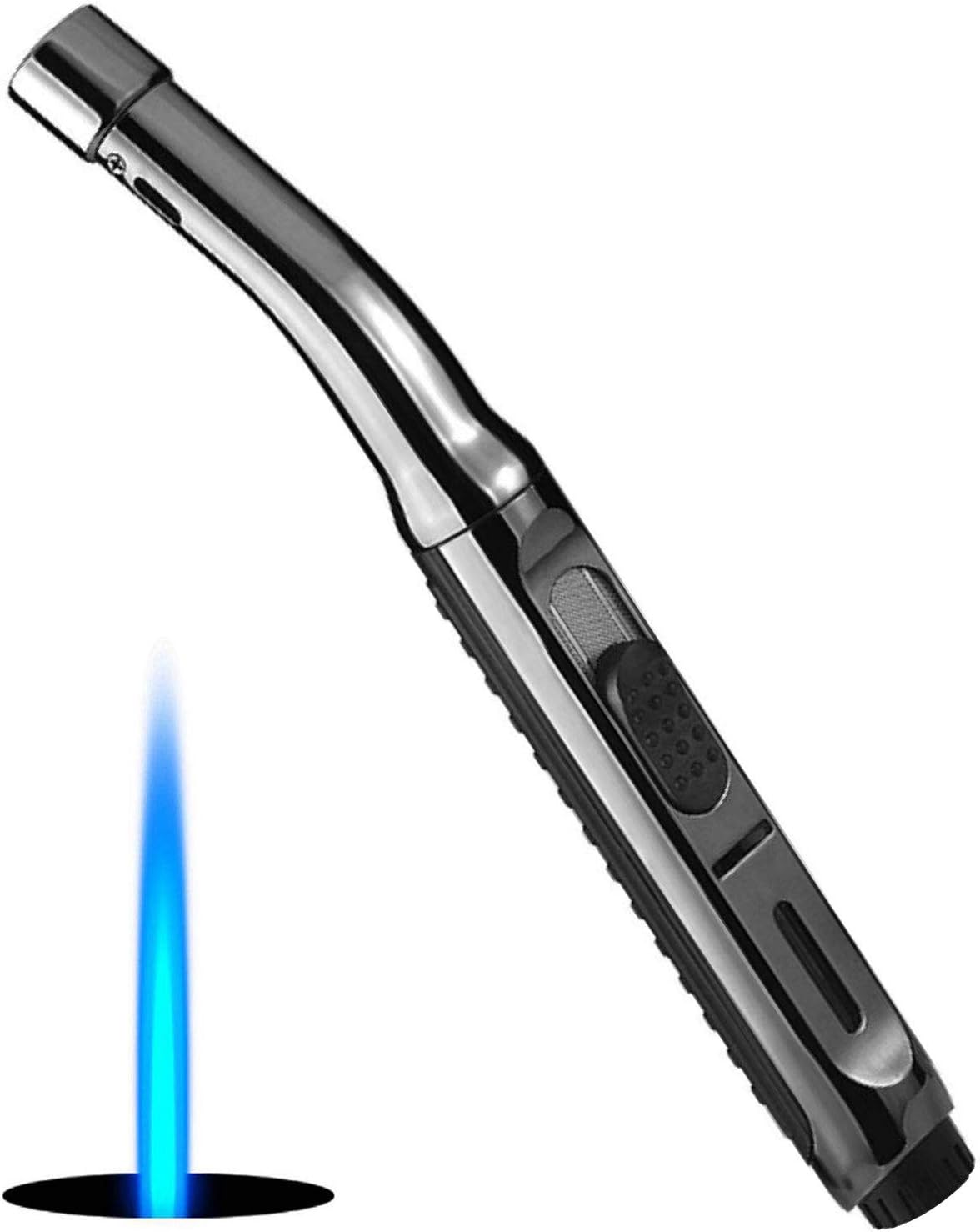 NOKAPINCandle Lighter,Refillable Long Jet Lighters with Visible Window, Windproof Gas Lighter Adjustable Jet Flame for BBQ, Stove, Kitchen Cooker, Hobs,Camping(Sold No Fuel)