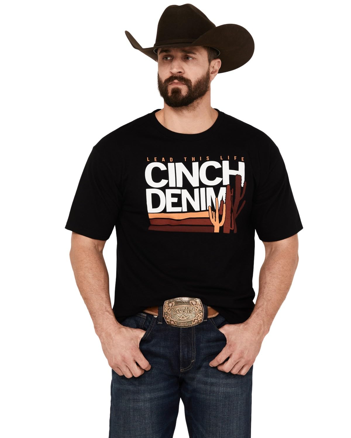 Cinch Men's Cactus Logo Short Sleeve Western T-Shirt Black Large