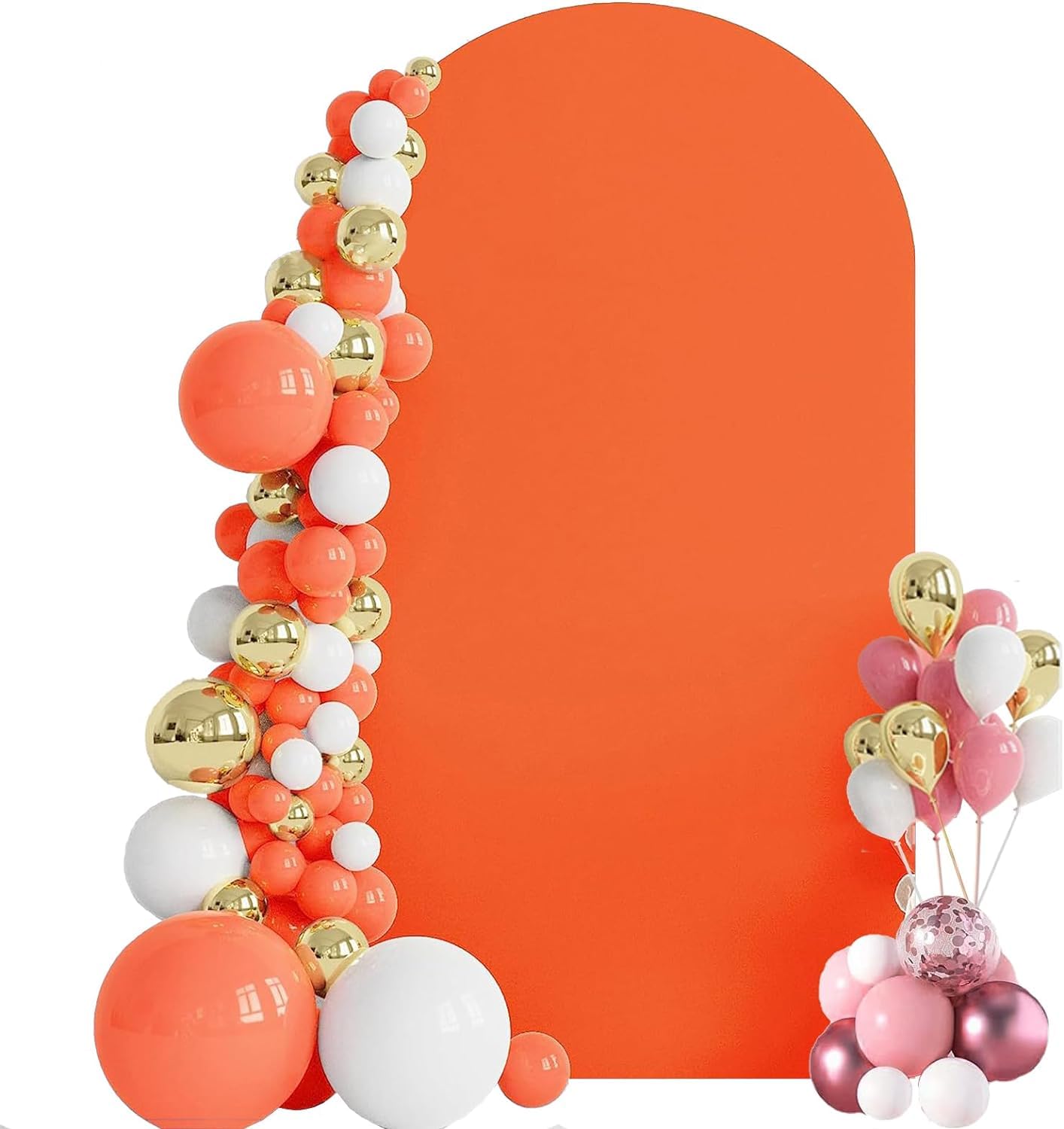 Wedding Arch Cover, 4FT/5FT/6FT/6.6FT/7.2FT Spandex Fitted Round Top Arch Backdrop Cover Wedding Arch Backdrop Stand Slipcover Birthday, Party, Baby