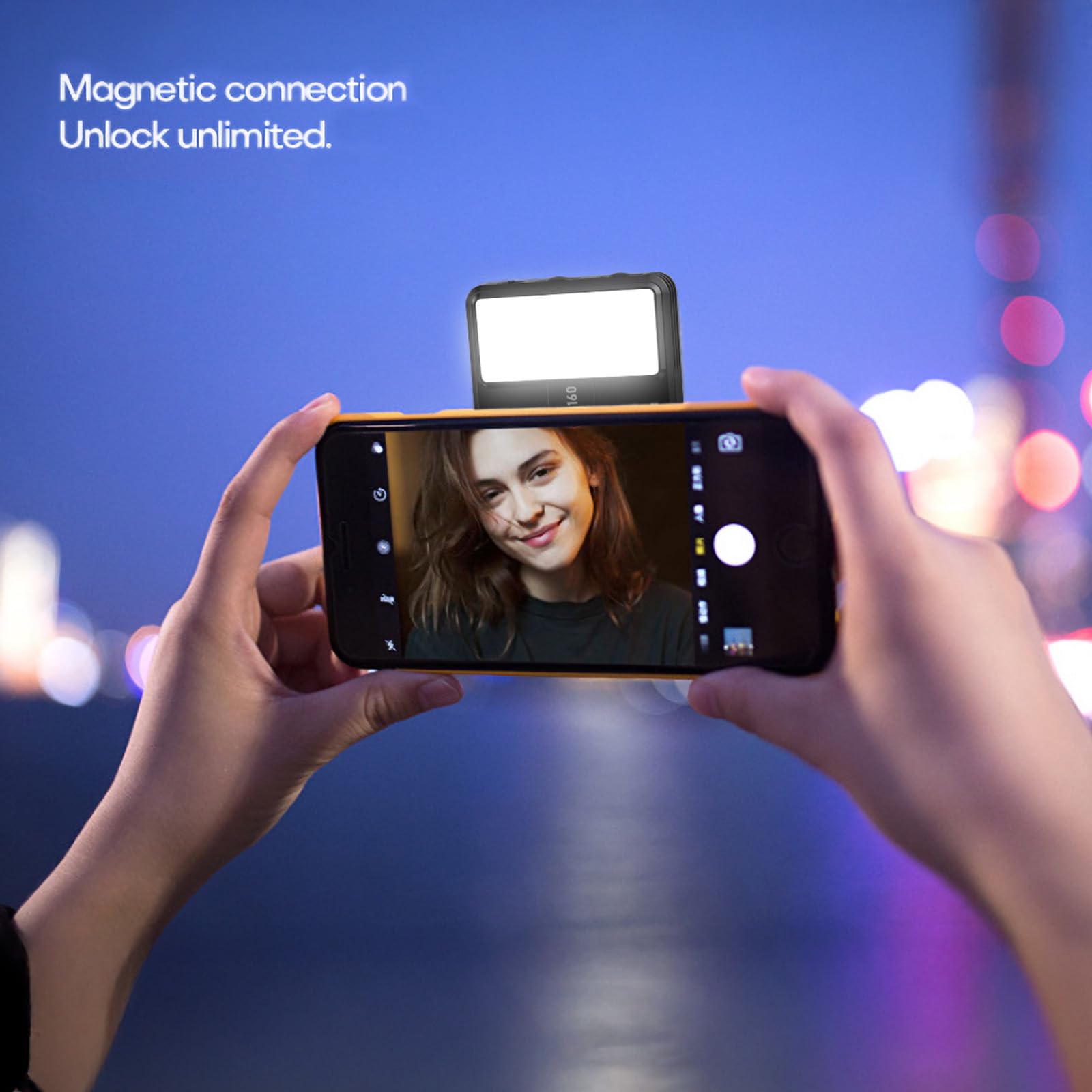 Luz De Selfie MagnéTica, Luz De TeléFono PortáTil para GrabacióN De VíDeo, 160 Led Luz De Selfie MagnéTica De Doble Lado Ajustada 3 Modos De Luz, para Tiktok, Instagram, Vlog, GrabacióN De VíDeo