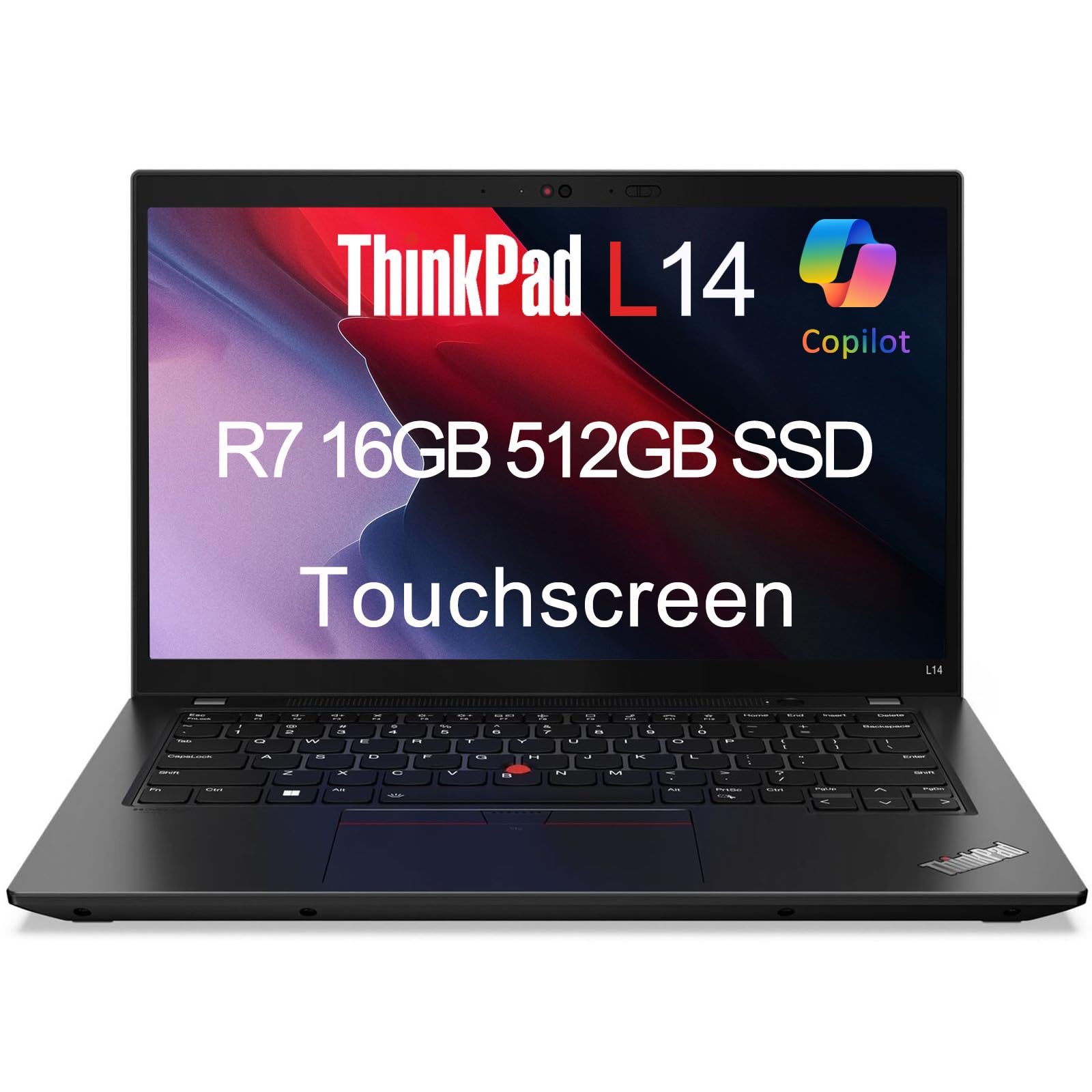 Lenovo ThinkPad L14 14" FHD Touchscreen Business Laptop ( AMD Ryzen 7 5825U,16GB RAM, 512GB SSD, 8-Core (Beats Intel i7-1165G7)) Backlit, 1080p RGB Webcam, Ethernet, Wi-Fi 6, Win 11 Pro w/AI Copilot