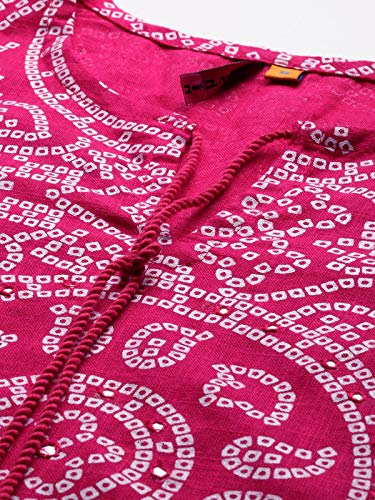 Image of ishin Women's Pure Cotton Pink Printed Straight Kurta Trouser Set