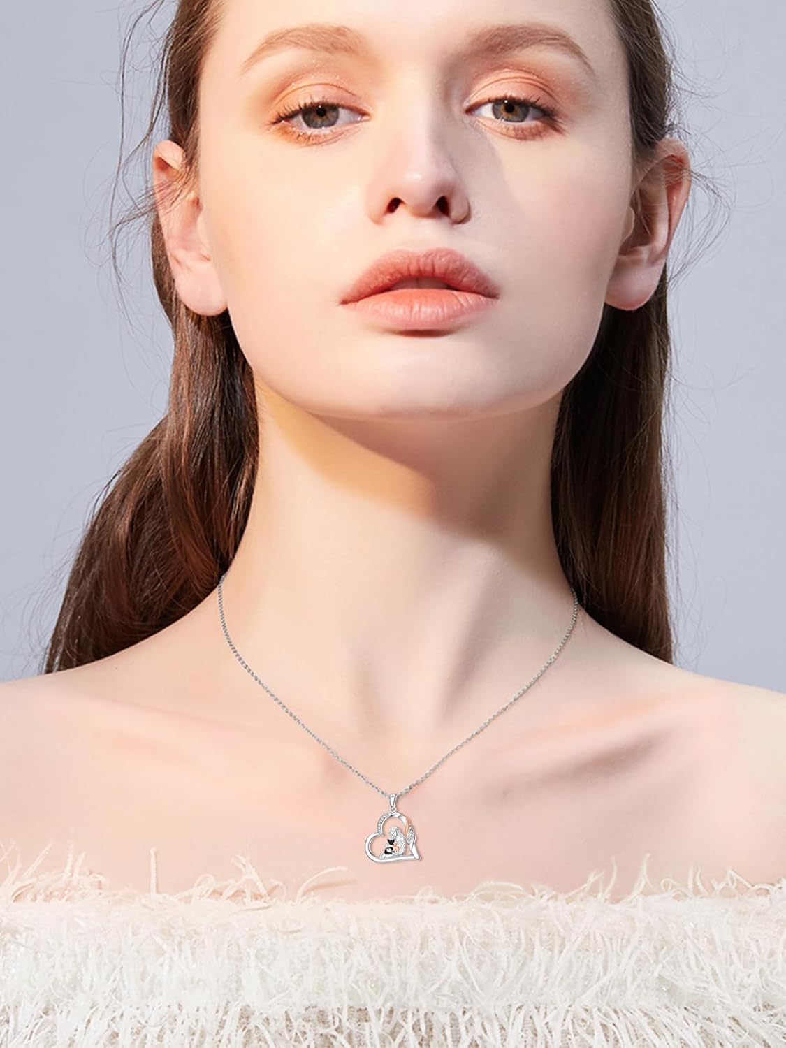 Dorunmo Heart Necklace 925 Sterling Silver Sister Gifts from Brother for Sister Valentine Wedding Birthday Nurses Day Ballet Recital Jewelry Gift for Women Couple Lover Wife Girlfriend Friend