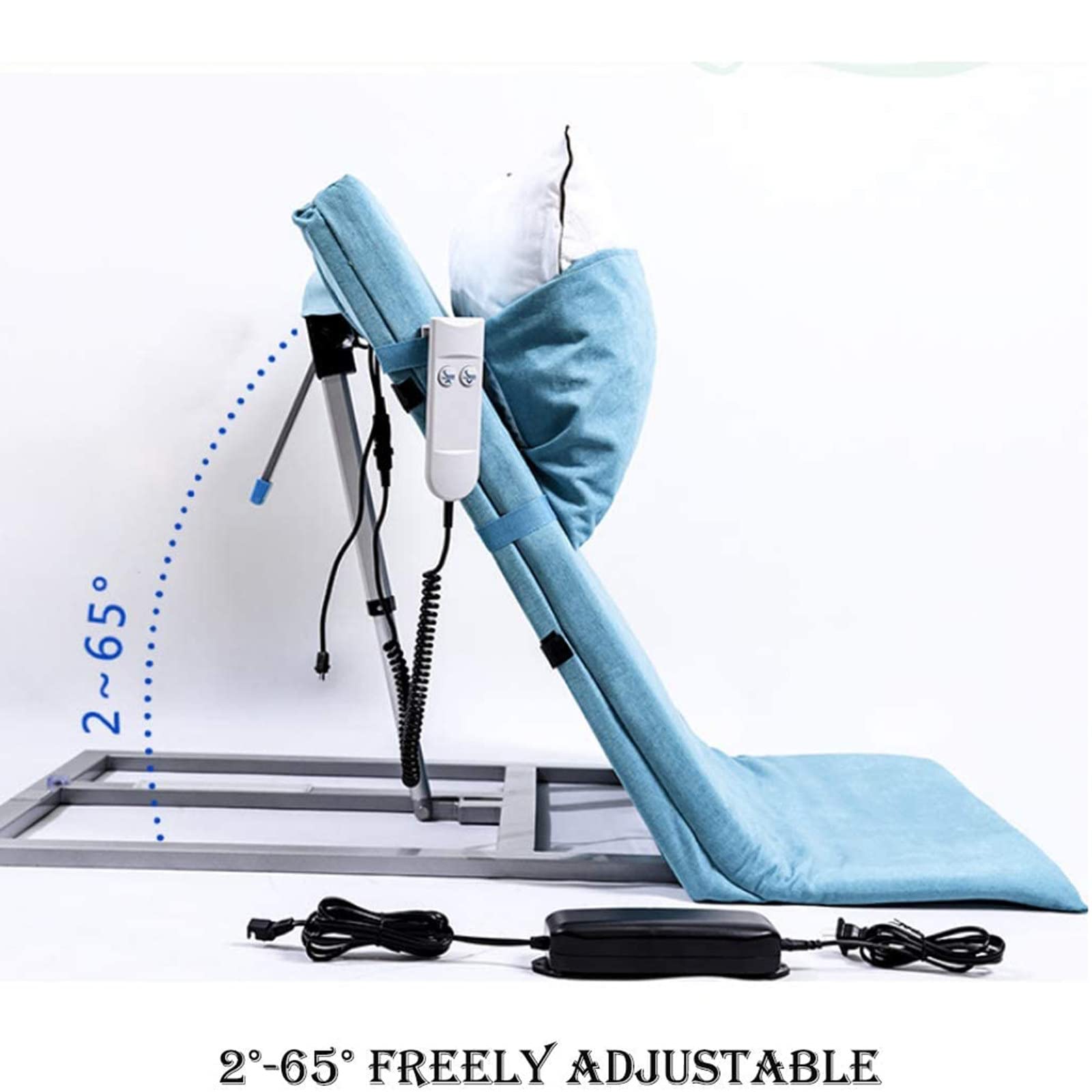 Adjustable Power Lifting Bed Backrest W/Electric Pump System - Medical Pillow Lifter for Standard Hospital Beds, Sit-Up Back Stand Assist Aid