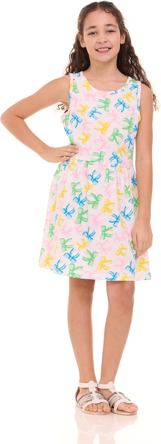 Pink Angel 3-Pack Girls' Dresses, Kids Casual Fit and Flare Sleeveless Summer Dress & School Outfit, 100% Cotton - Image 3