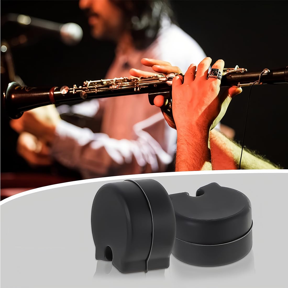 ZKGYUS 6 klarinette gummi,Klarinette Finger Rest Sleeve Schwarz Wind Finger Rest Hand Rest Sleeve Klarinette Finger Drag Sleeve Hand Rest Musikinstrument Zubehör