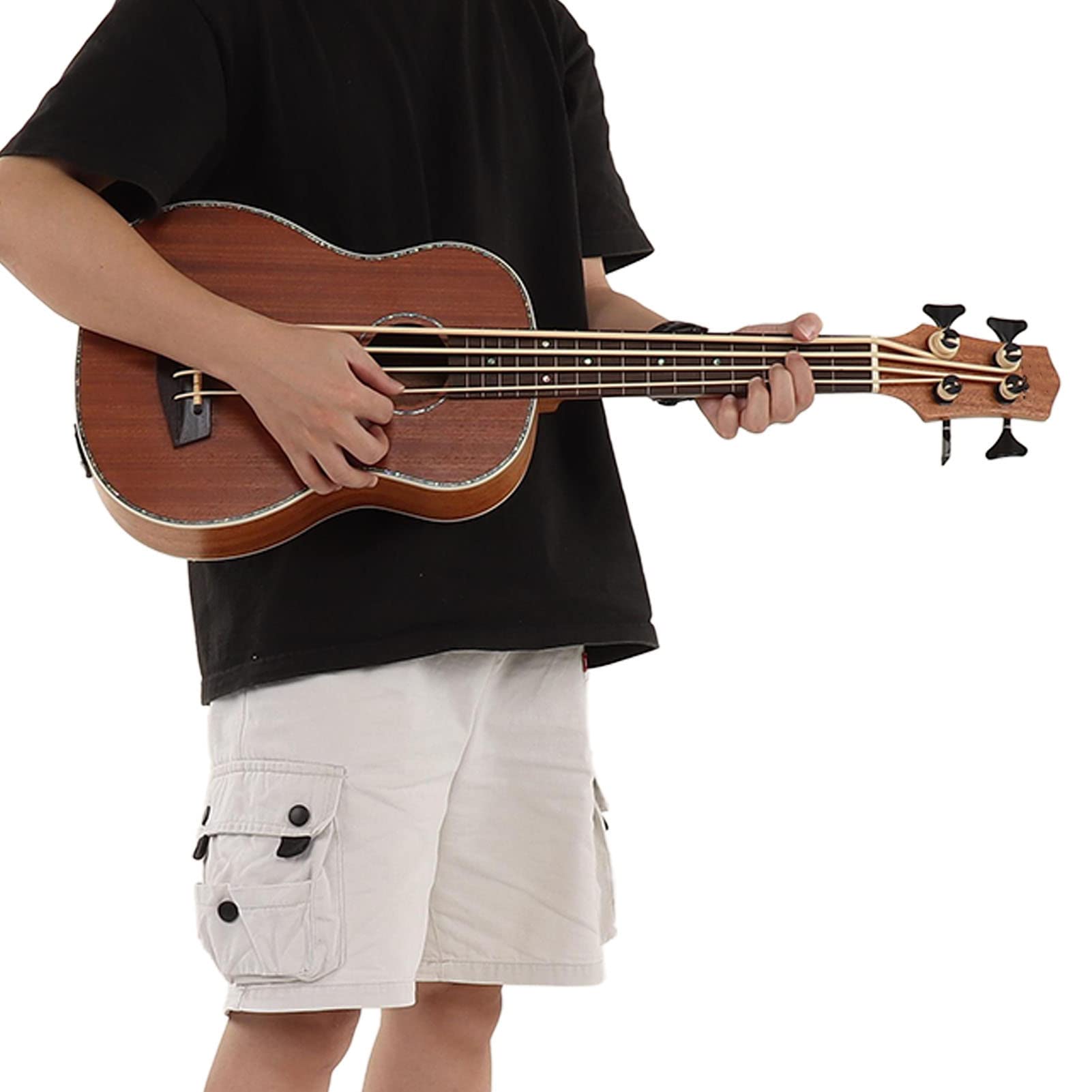Ukulele Basso Elettrico, 30 pollici Ubass in palissandro per principianti professionisti con pickup, batteria CR2032 x 2 (non inclusa)