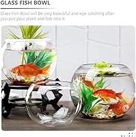 Vista 7 de POPETPOP Cuenco de pescado de vidrio transparente para tanque de escritorio compacto para decoración de oficina en casa para plantas, peces