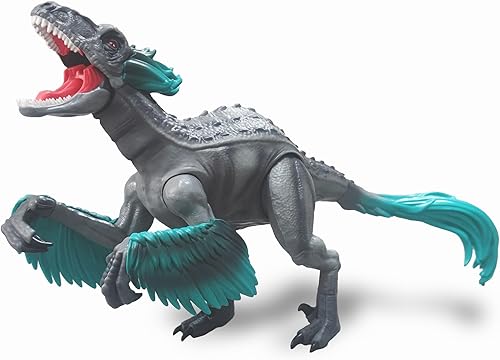 Juguete piroraptor de dinosaurio, velociraptor realista de gran tamaño con brazos extendidos y rugido, regalos de cumpleaños para niños y niñas,
