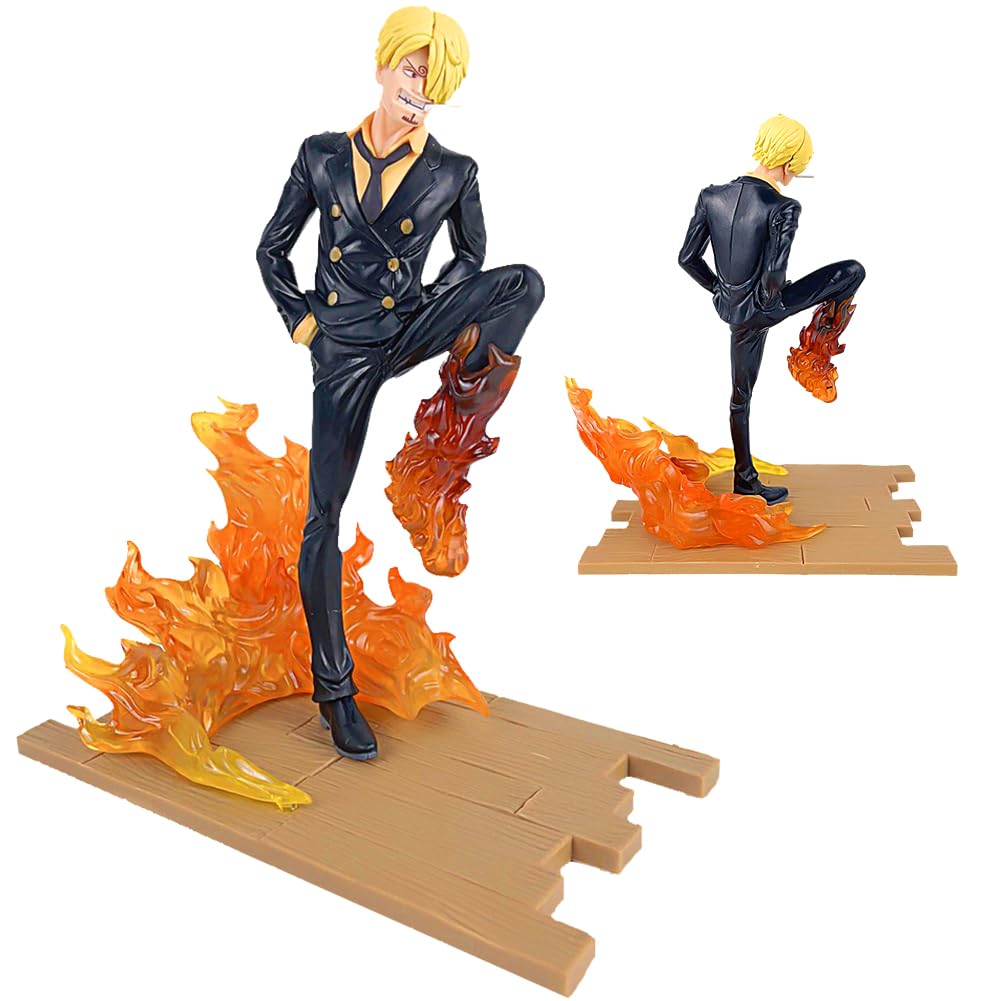MIFKLMV Anime Sanji toy doll, super collection of anime characters Sanji statue, themed anime model, PVC action figure collection, suitable for desktop decorations(18CM)