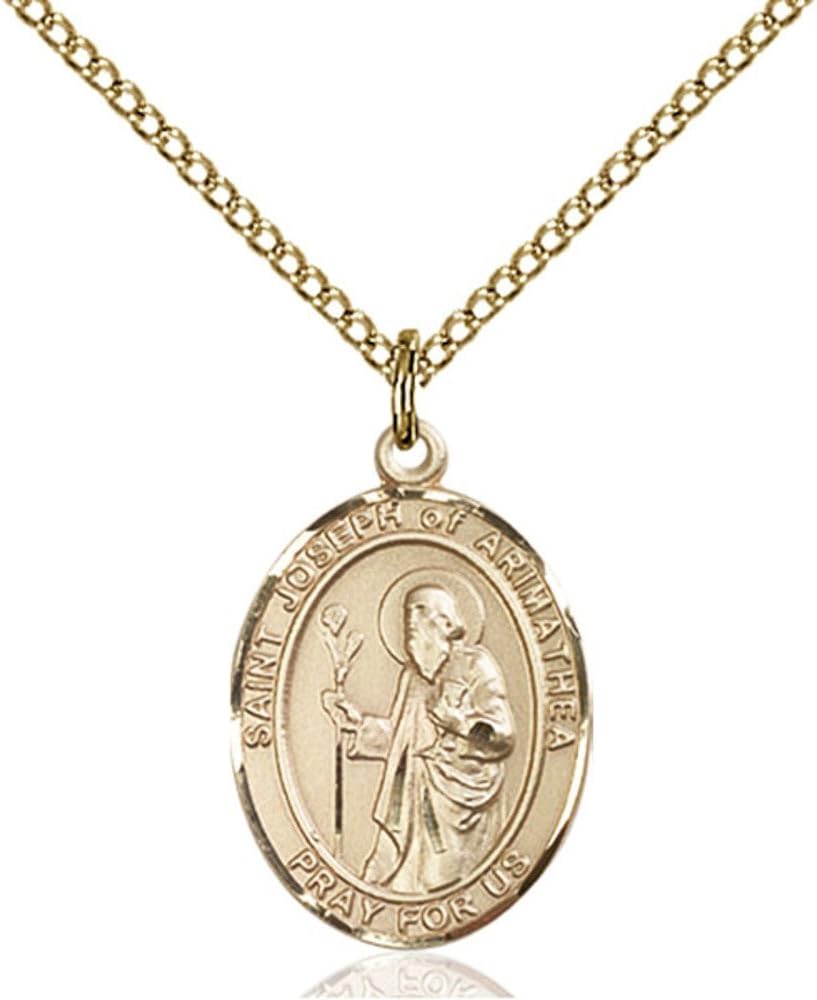 Bonyak Jewelry St. Joseph Hand-Crafted Oval Medal Pendant in 14kt Yellow Gold-Filled