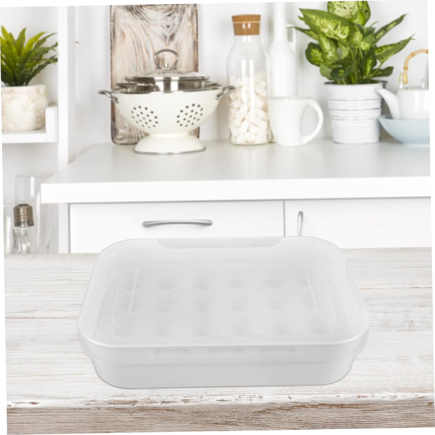 2pcs Egg Carton Crisper Refrigerator Egg Container Fresh Holder Breathable Storage Stackable Tray Deviled Containers Home Rack Fridge Food Storage