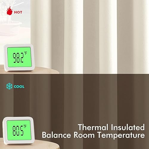 Miniatura 3 de MIULEE Cortinas opacas de abedul para dormitorio, sala de estar, 2 paneles de 84 pulgadas de largo, con aislamiento térmico, para oscurecer