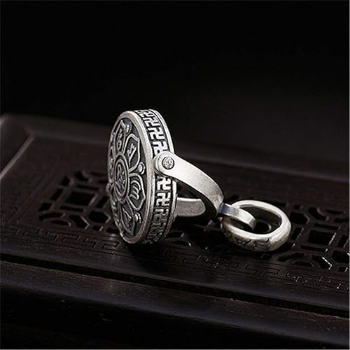 Miniatura 4 de LOVECOM - Colgantes giratorios de plata de ley 925 para mujeres, madres y hombres, budismo, sabiduría, misericordia, regalos (colgante) (colgante de