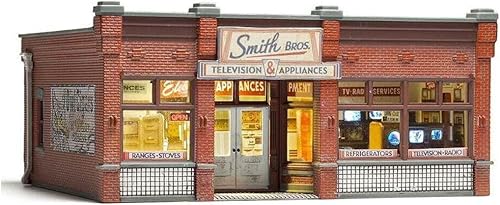Woodland Scenics Built & Ready Smith Brothers Tienda de electrodomésticos y televisión, báscula HO