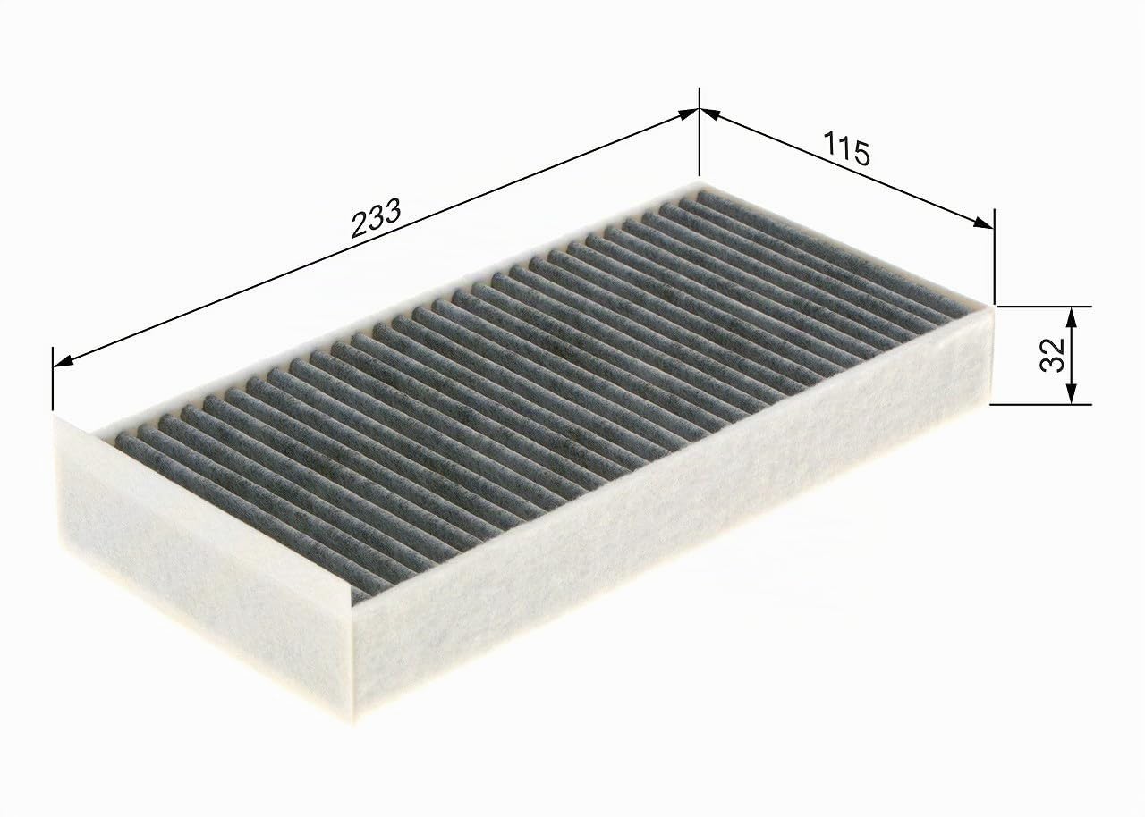 Bosch Filtro Abitacolo ai Carboni Attivi R5582, Filtro di Ricambio - Contro cattivi odori, polline e polvere per un'aria più pulita all'interno del veicolo - 2 Filtri