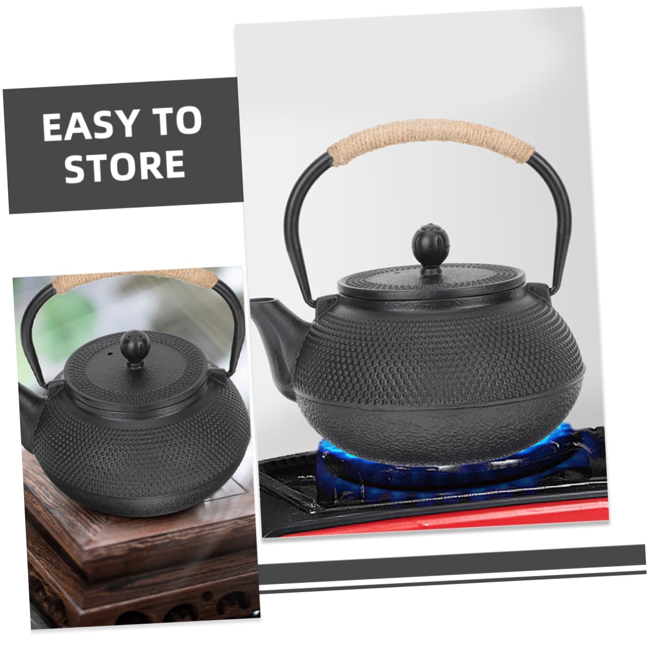 PRETYZOOM Tetera Pequeña De Hierro Fundido Tetera Para Estufa Resistente Al Calor Utensilios De Té Hogar Preparar Té Kung Fu Para Uso Diario