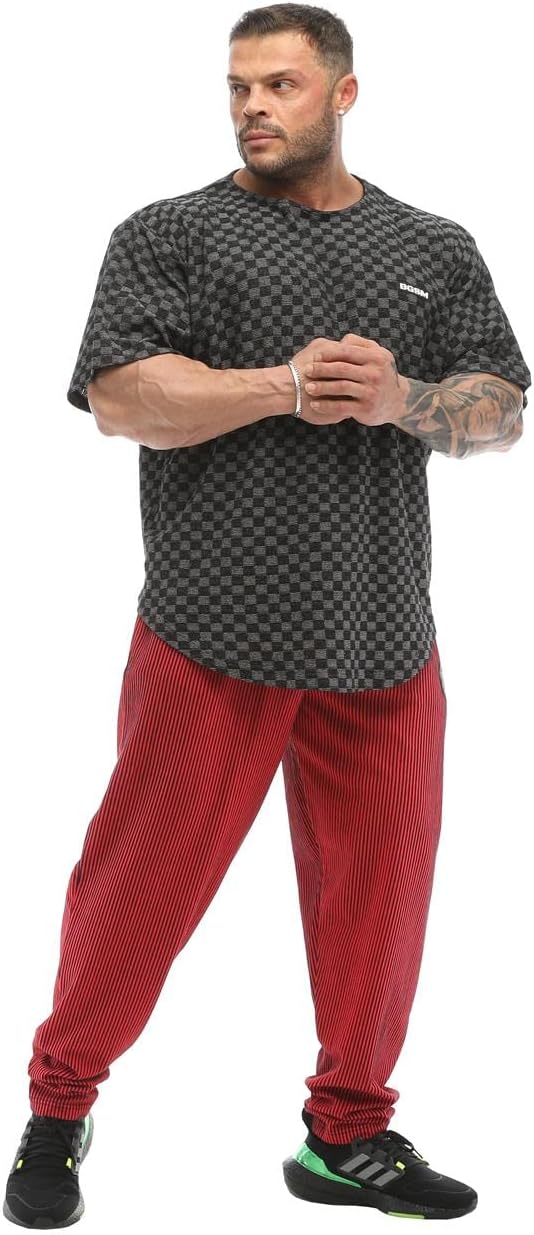 BGSM Men's Baggy Sweatpants with Pockets, Loose Fit Oldschool Gym Muscle Pants