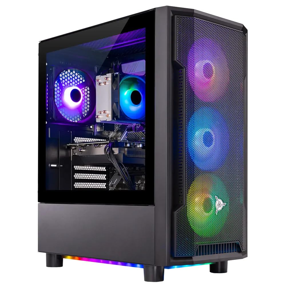 Skytech Gaming Shadow Desktop PC, Ryzen 5 5500 3.6 GHz (4.2GHz), Intel ARC B580 12GB, 1TB NVMe SSD, 16GB DDR4 RAM 3200, 650W Gold PSU, Wi-Fi, Win 11