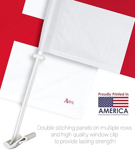 Miniatura 263 de Bandera de Estados Unidos con poste para coche, bandera para carros, 2 unidades, bandera de América, capó para auto, 4 de julio, decoración