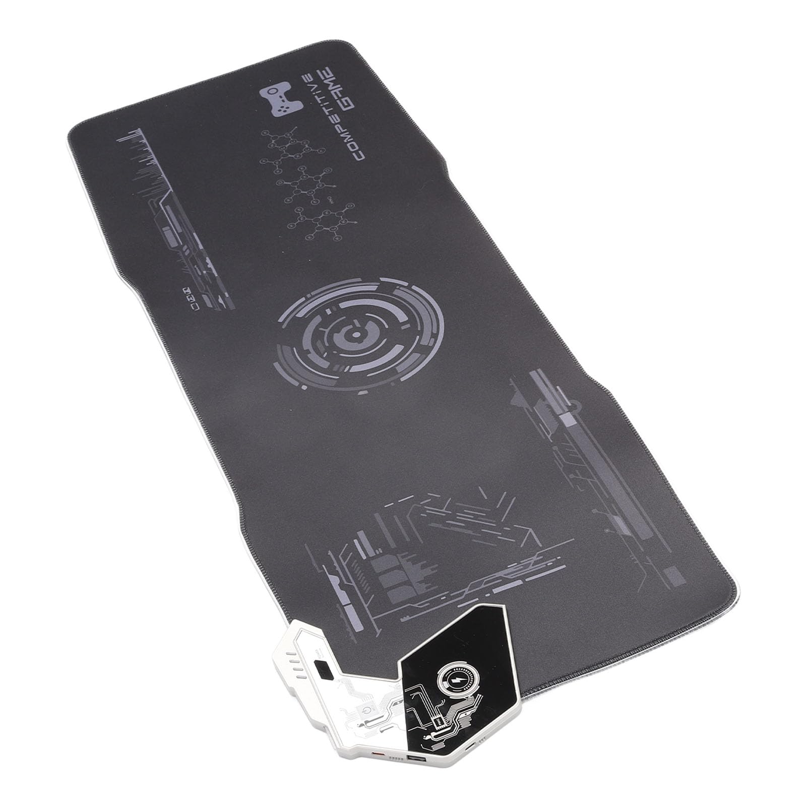 Yctze Tappetino per Mouse da Gioco RGB da 80 Cm, Tappetino per Mouse LED Wireless, per in Tessuto Lavorato a Maglia con Ricarica Cablata PD da 30 W e Ricarica Wireless da 15 W, Ideale per la