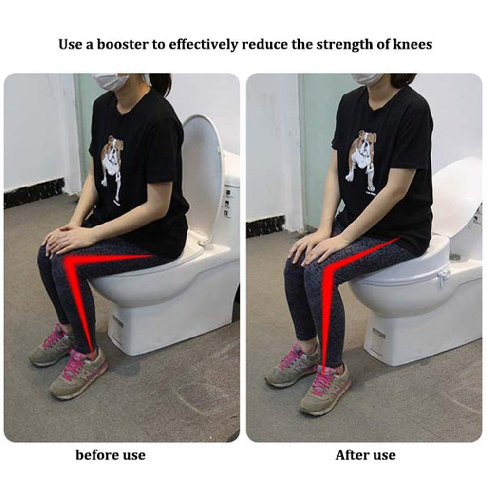 Rialzo per Sedile WC rialzato - Rialzo per Sedile WC rialzato con Morsetto Medico, Rialzo per Sedile WC con Serratura di Sicurezza, per Anziani, Donne Incinte, disabili,B 6CM