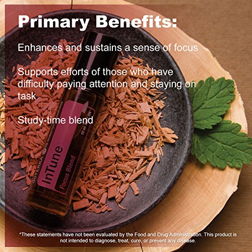 Doterra - Intune Essential Oil Focus Blend Roll On - Supports Enhanced, Sustained Sense Of Focus; Supports Efforts To Pay Attention Or Stay On Task; For Topical Use - 10 Ml #TOP4