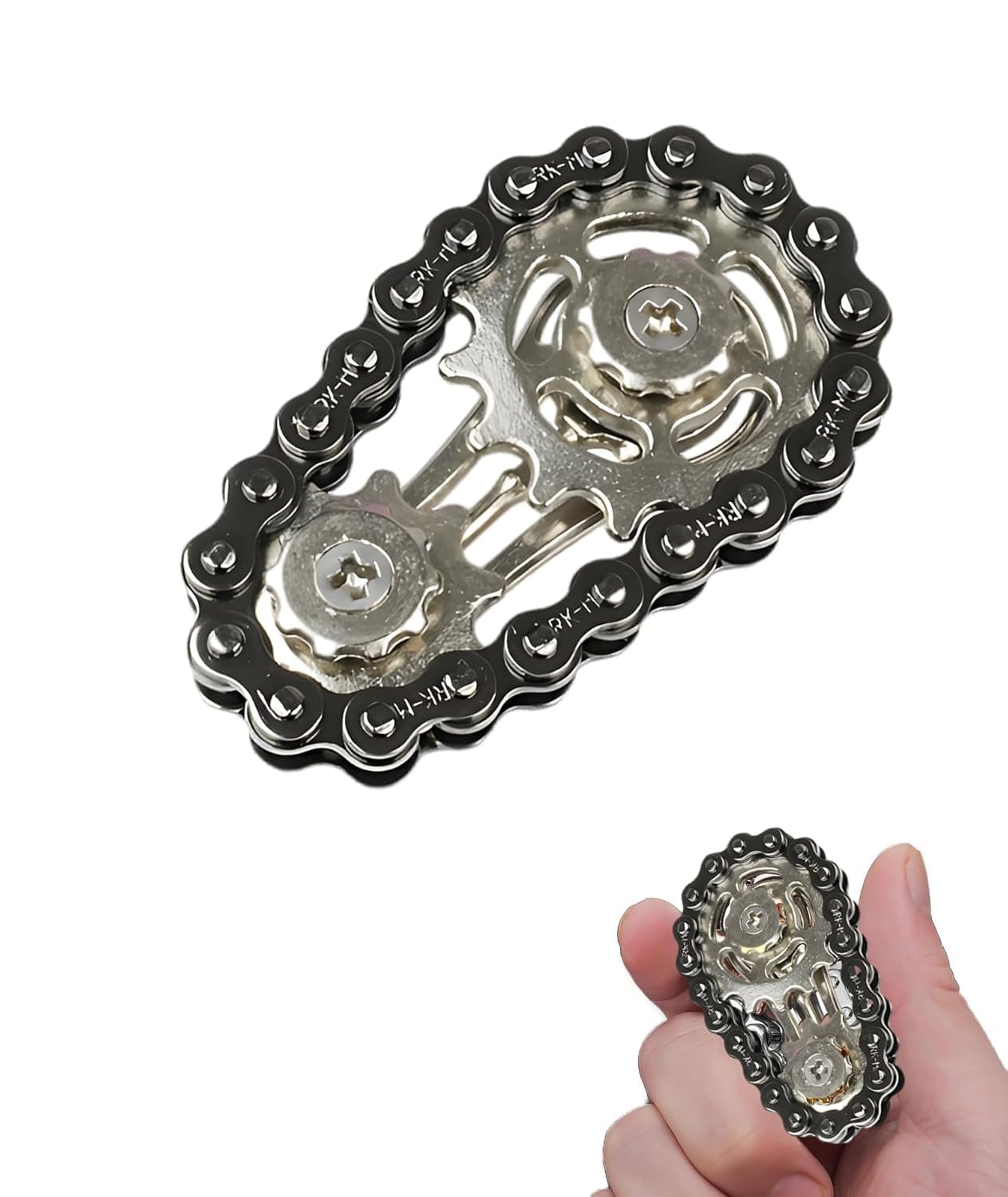 Niralasa Fidget Toys for Kids, Fidget Toys, Black Compact Toys for Kids Adults Bicycle Chain Top Stress Relief Toy Durable Portable Ages-image-20