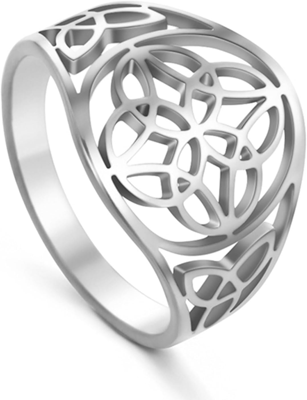 TEAMER Witches Knot Ring - Stainless Steel Celtic Amulet Vintage Jewelry For Women