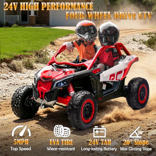 Image of Licensed CAN-AM Maverick X3 24V Ride On Toys 2 Seater Kids UTV Side by Side
