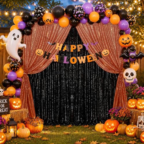 Image of Sequin Backdrop Curtains,1 Panels 5FTx8FT Curtain Backdrop for Party
