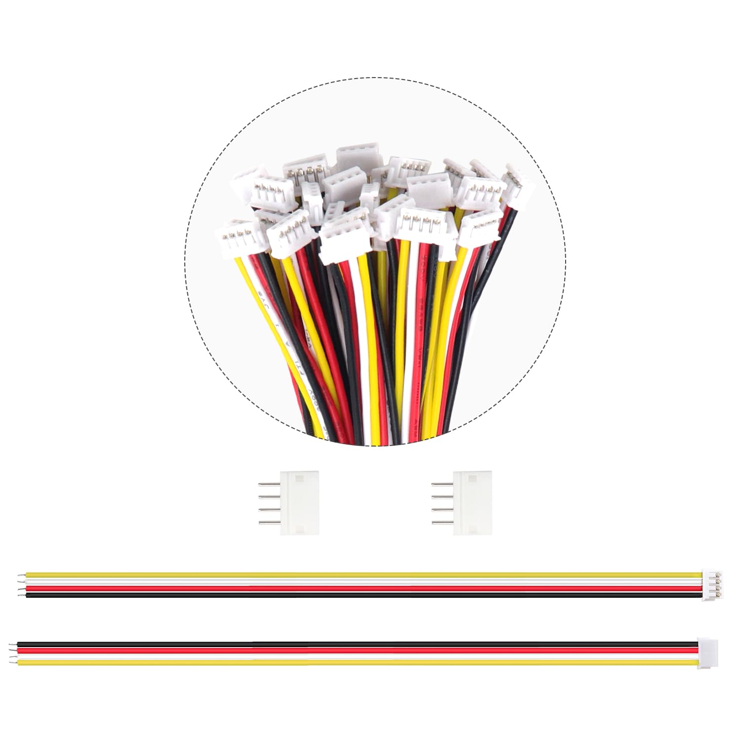 30 Juegos Conectores JST 1.5 ZH, Mini Micro JST ZH 4 Pin Conector Macho con Cable de 150mm 26AWG y Hembra