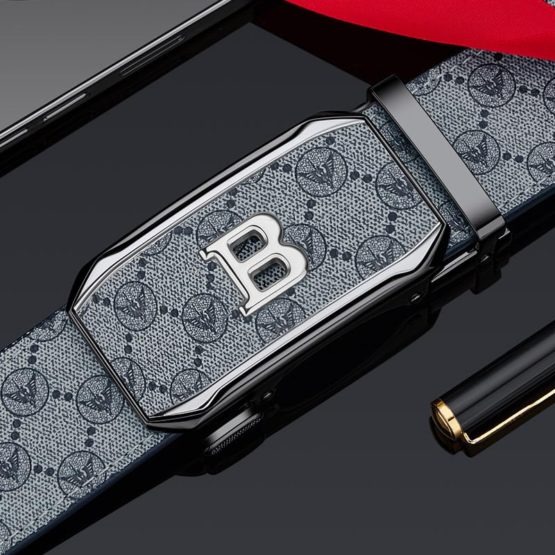 VANNANBA Mens Belt, Fashion Ratchet Belt of Genuine Leather For Men.Size Adjustable2