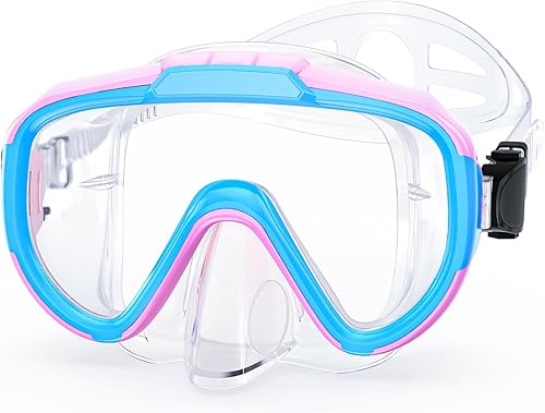 Gafas de natación para adultos y niños, gafas de natación antivaho con cubierta para la nariz, sin fugas, máscara de buceo de esnórquel transparente