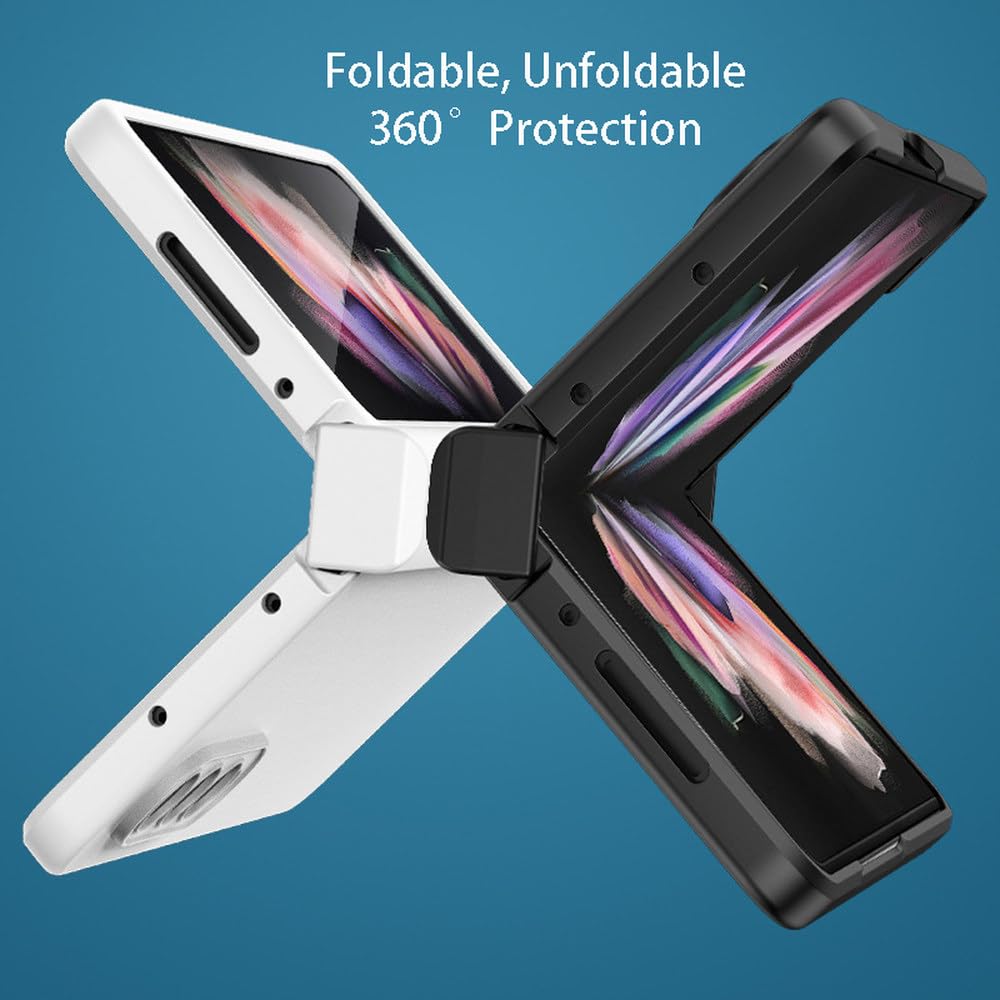 Custodia pieghevole ultra sottile per Samsung Galaxy Z Fold 4 5G Fold4 Fold3 Fold 5 Custodia rigida color caramello con protezione completa a 360 gradi,5,Per Samsung Galaxy Z Fold 3