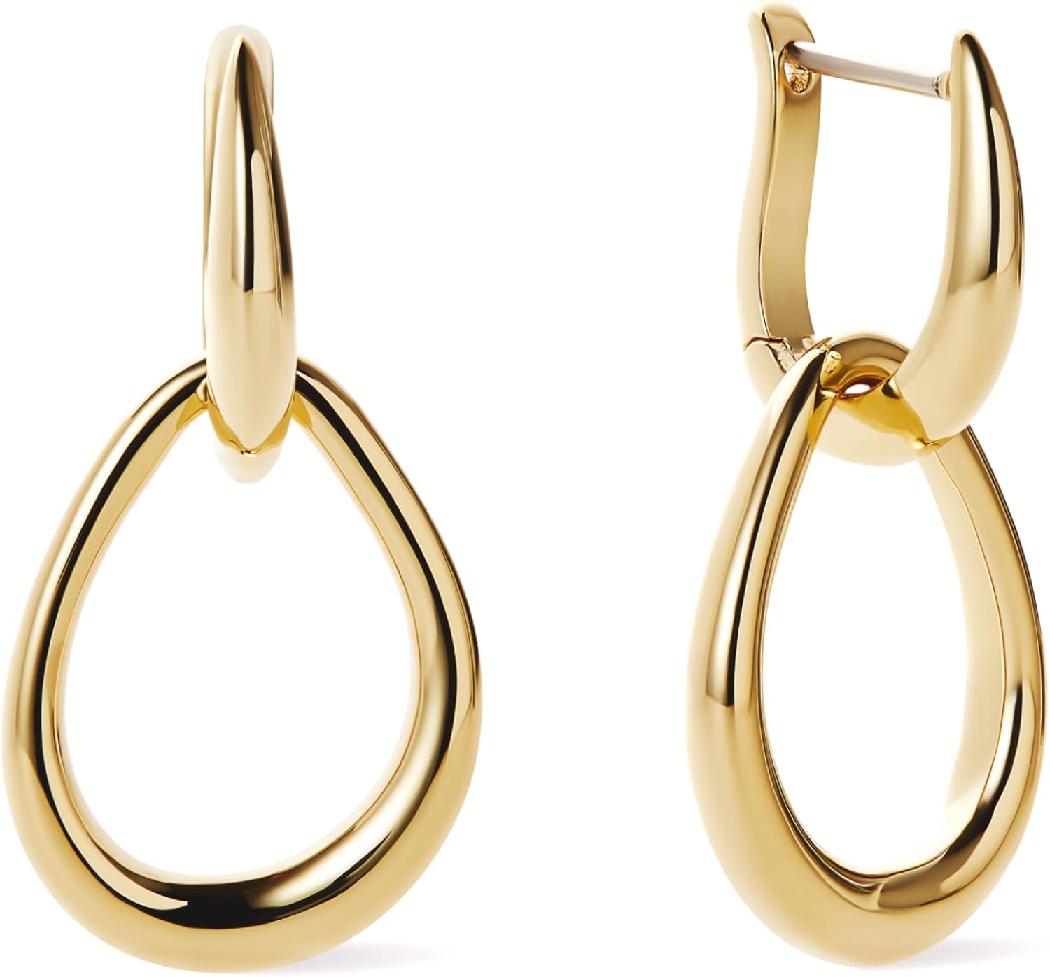 Ana Luisa Sage Drop Earrings for Women - 14K Gold Plated and Silver Two Tone Dangle Hoops, Assorted Styles - Small Gold Double Hoop Earrings - Lightweight, Hypoallergenic, Tarnish-Free Jewelry