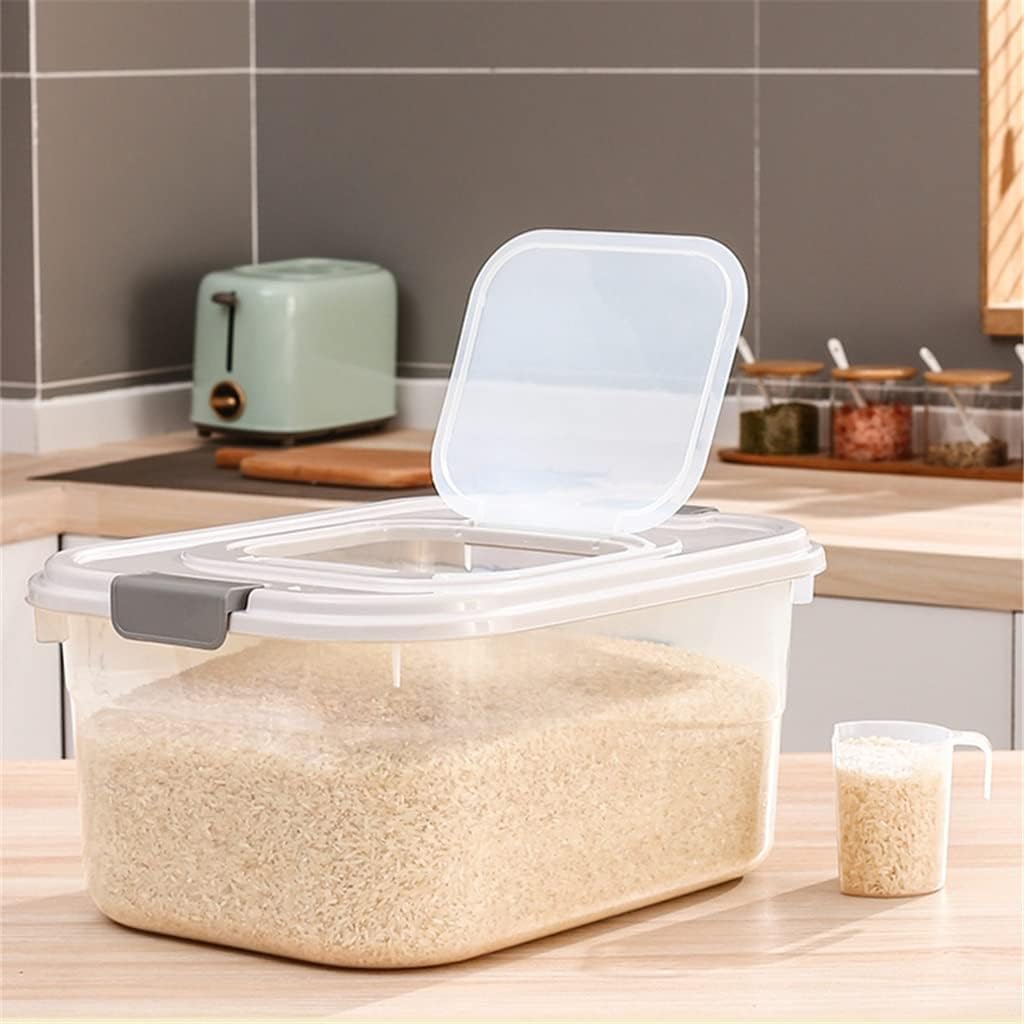 5.5KG Plastic Rice Bucket Bulk Cereals Jars Grains Storage Box Case Food Container Spice Organizer Kitchen