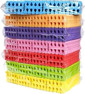 Healifty 100 Pairs Toe Separators Pedicure Disposable Sponge Toe Spacers Toenail Dividers Toe Stretchers for Nail Polish Application Use Random Color