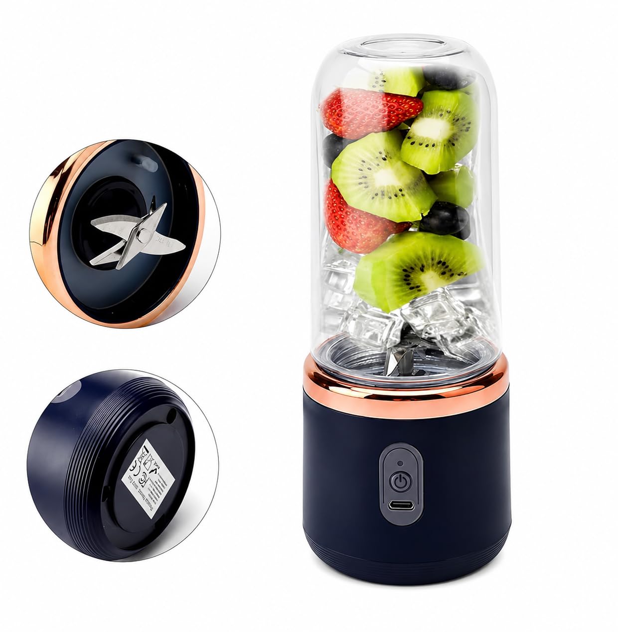 Portable USB Rechargeable Blender 380ml, 6 Stainless Steel Blades | 18000 RPM Motor, 1500mAh Battery, USB Type-C Charging, One Touch Operation, BPA Free-image-24
