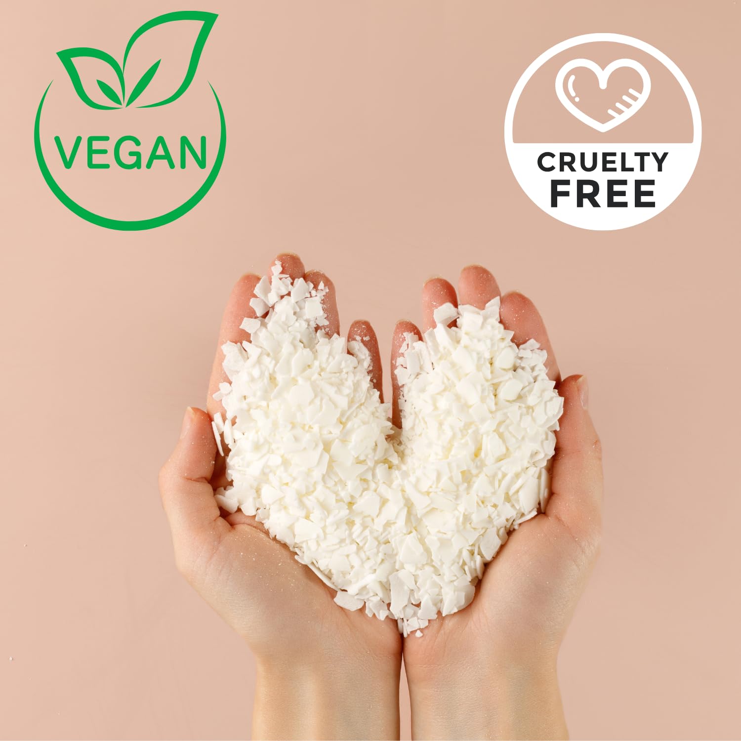 Soja Wachs 5kg, Vegan Sojawachs für Kerzen - Kerzenwachs zum Gießen - Wachsplättchen - Gießkerzen - Duftkerzen - Candle Wax